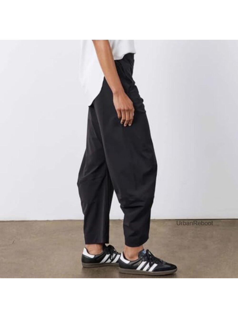 Yaykio Women Barrel Pants Baggy Wide Leg High Waisted Ankle Pants - Picture 4 of 6